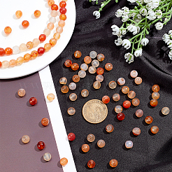 Окрашенные естественный агат граненый бисер пряди круглые&nbsp;G-AR0003-21