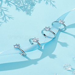 4 шт регулируемые латунные кольца с микропаве из кубического циркония для женщин&nbsp;RJEW-LP0001-26