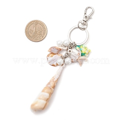 3 шт. брелок из непрозрачной акриловой имитации ракушки и синтетической бирюзы&nbsp;KEYC-JKC01337