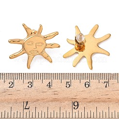 Серьги-гвоздики из нержавеющей стали 304 в форме солнца&nbsp;EJEW-K268-67G