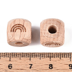 Гравированные бусины из бука&nbsp;WOOD-N015-08E