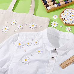 60 шт. 4 стиля полиэстеровая ткань с вышивкой в виде ромашек&nbsp;DIY-GA0008-79