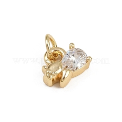 Подвески в виде слона из латунного микропаве из кубического циркония&nbsp;KK-D409-41G-A