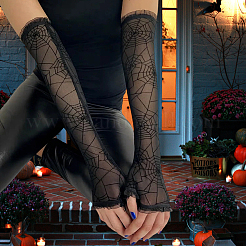 Длинные перчатки без пальцев из полиэстера и спандекса для женщин&nbsp;AJEW-WH20007-89A