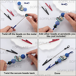 4 шт. 4-цветный сплав браслет инструмент ювелирный помощник бисер зажим-аллигатор&nbsp;AJEW-SP0001-71B