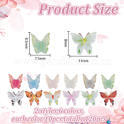 120 шт. 12-х цветные кабошоны из смолы для дизайна ногтей в виде бабочек&nbsp;MRMJ-HY0001-39