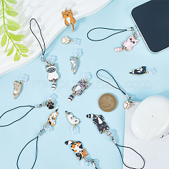 14 шт. 14 стиля в форме кошки и с рисунком лапы эмалированные мобильные пылезащитные заглушки из сплава&nbsp;HJEW-WR00020