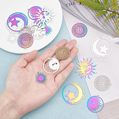 20 шт. 5 стиля филигранных подвесок из нержавеющей стали 201&nbsp;STAS-SC0002-66