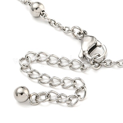 Не тускнеющие летние пляжные 304 нержавеющая сталь тросовые цепи браслеты с подвесками в виде морской звезды&nbsp;BJEW-P334-08P