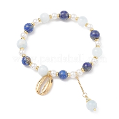 Браслеты с подвесками из ракушек каури из нержавеющей стали 304&nbsp;BJEW-JB12861