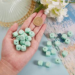 26 шт. 26 стиля силиконовые бусины с алфавитом для изготовления браслетов или ожерелий&nbsp;SIL-SZ0001-01C