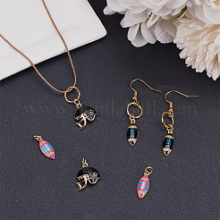 6 шт. 3 стиля латунных эмалевых подвесок&nbsp;KK-AR0004-43