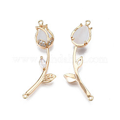 Латунные соединители с прозрачным кубическим цирконием с микропаве&nbsp;X-KK-Q278-004-NF