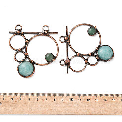 Большие подвески из натурального амазонита и зеленого авантюрина&nbsp;G-A227-02R