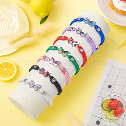 6шт. 6-цветный сплав браслет-бабочка&nbsp;BJEW-GO0002-27