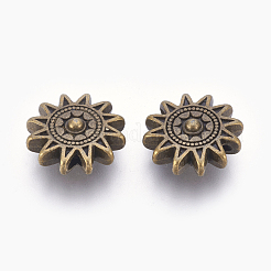 Тибетском стиле сплава ВС бусы&nbsp;TIBEP-GC188-AB-NR