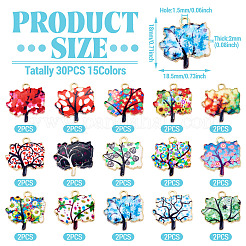 30шт 15 цвета сплава эмалевые подвески&nbsp;ENAM-TA0009-02