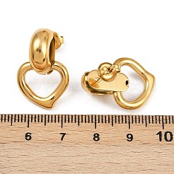 Серьги-гвоздики в форме сердца из нержавеющей стали 304 EJEW-K268-29G