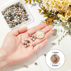 2 нити круглых бусин из натуральной полихромной яшмы/камня пикассо/яшмы пикассо&nbsp;G-OC0002-72