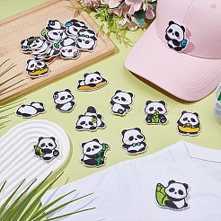 24 шт. 12 стиля панда компьютерная вышивка ткань приклеиваемые/пришивные нашивки&nbsp;DIY-AR0004-65