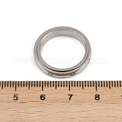 Вращающиеся кольца для пальцев из нержавеющей стали 304 со стразами&nbsp;LS-RJEW-A074-01C-P