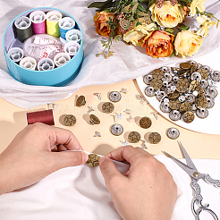 100 комплект плоских круглых пуговиц со звездами из нержавеющей стали для брюк с подтяжками&nbsp;FIND-HY0005-19