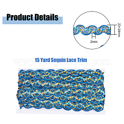 15 ярд блестящей кружевной ленты из полиэстера&nbsp;OCOR-WH0091-09A