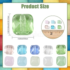 250шт 5 цвета прозрачные стеклянные бусины&nbsp;GLAA-YW0005-70