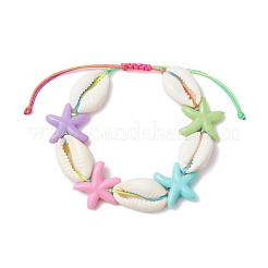 Натуральные смешанные бусины из ракушек каури плетеные браслеты из бисера&nbsp;BJEW-JB11785