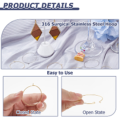 120 шт. 2 цвета фурнитура для сережек-колец из хирургической нержавеющей стали 316&nbsp;STAS-HS0001-25
