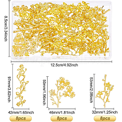 24 шт. 3 стиля оправы для страз из гальванического сплава&nbsp;PALLOY-BC0002-20