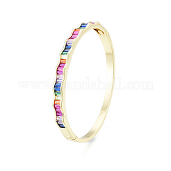 Шарнирный браслет с волнистым цирконием&nbsp;BJEW-N014-016