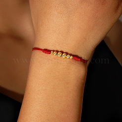 Стильные круглые браслеты из натурального аметиста и латунных бусин в виде креста&nbsp;GG3213