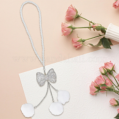 Подвеска-бантик из полиэфирного шарика и стразов&nbsp;HJEW-WH20009-02A