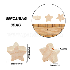 3 пакетик натуральных деревянных бусин&nbsp;WOOD-OC0002-21