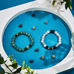 10 шт. 2-х цветные латунные микрофибровые бусины из кубического циркония&nbsp;ZIRC-BBC0003-21B