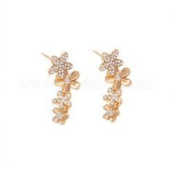 Серьги-гвоздики из цветочного сплава и хрустальных страз&nbsp;FS-WG0E7F6-01