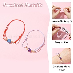 60шт 12 цвета регулируемый вощеный полиэстеровый шнур для изготовления браслета&nbsp;AJEW-CJ00011