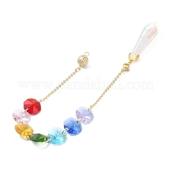 Стеклянные подвесные украшения в форме капли/конуса&nbsp;HJEW-JM01163