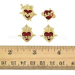 4 шт. 3 стиля латунные подвески-сердечки из темного красного стекла с паве&nbsp;KK-FS0001-86