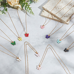 10 шт. 10-цветная акриловая подвеска в виде бабочки из цинкового сплава&nbsp;NJEW-GO0001-19