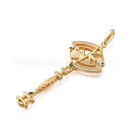 Латунные микро проложить кубического циркония большие кулоны&nbsp;KK-B147-04G-10