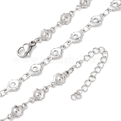 Ожерелья из цепочек с цветочным узором из нержавеющей стали 304 толщиной 5.5 мм&nbsp;NJEW-P346-01P