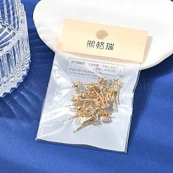 Фурнитура для сережек-гвоздиков из латуни с прозрачным кубическим цирконием&nbsp;XGR0102G-117G