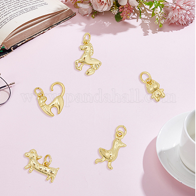 10шт 5 стиля латунные подвески&nbsp;KK-BBC0022-98-1