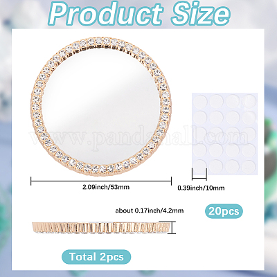 2 шт. Стразы из сплава и стеклянное зеркало для макияжа для чехлов для телефонов&nbsp;AJEW-SC0003-75A-1
