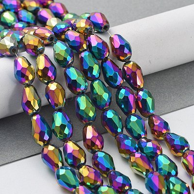 Гальванические стеклянные бусины&nbsp;EGLA-R045-12x8mm-03-1