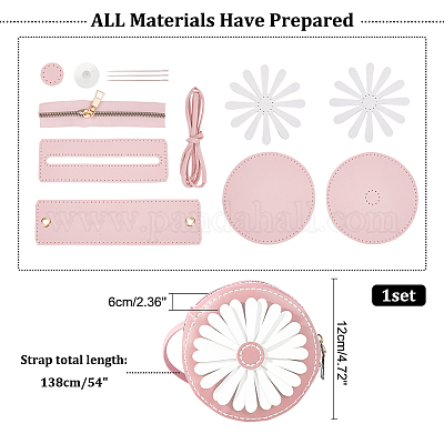 Наборы для изготовления круглых многоцелевых сумок через плечо/сумки на ремне&nbsp;DIY-WH0297-56B-1