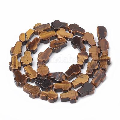 Естественно тигровый глаз шарик нити&nbsp;G-R185-8x12mm-14-1