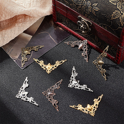 120 шт. 4-х цветные железные филигранные соединители&nbsp;FIND-PH0007-51-1